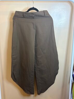 Zara Olive Green Wide Crop Pants